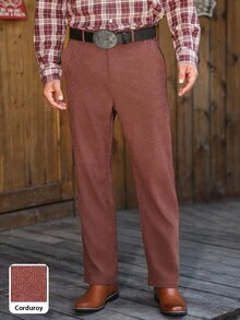 Manfinity Nomadique Men's Casual Solid Color Corduroy Pants Corduroy Pants Men Brown Corduroy Pants Cowboy Pants Men - Brown - View 6