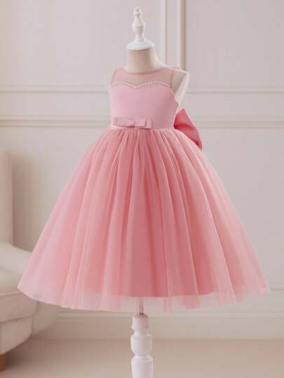 Glamorique Kids Christmas Kids Dress, Partywear ,Santa Dress , New Years Dress, Flower Girl Christmas Children Christmas Children's Ball Dress Dress Girl Princess Dress Pink Satin Outing Dress Wedding Dress Children's Birthday Dress Elegant Wedding Guest Dress Autumn Dress Pink Mesh Puff Dress Houfu Big Bow Dress Stage Piano Performance Middle East Four Seasons Dress Dress