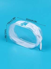 1 件便携式迷你透明拉链收纳袋，紧凑型多功能收纳袋，带钥匙扣的耳机和充电器盒，透明旅行配件情人节、情人节婚礼、生日、波西米亚风 - 白色 - 查看 3