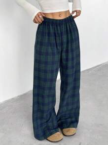 Sparklyn 2 件套青少年女孩休闲百搭格子宽松裤，适合学校、日常和街头穿着 - 彩色 - 查看 8