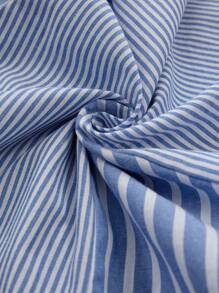 Rosumi Áo sơ mi tay dài cổ chữ V kẻ sọc mùa hè và mùa thu cỡ lớn dành cho nữ Quần áo mùa thu cho nữ - Nhiều màu - Xem 6