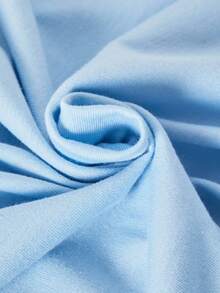 SHEIN Casuvi Kids 3pcs/Set Girls Casual Sweatsuit, White Letter Print, Blue Cartoon Pattern, Blue Ribbed, 2 Pockets, Suitable For School, Outing, Walking, Travel Fall Winter