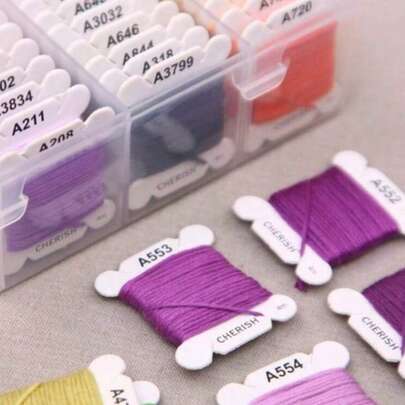 Bộ chỉ thêu DIY 24/40/48/72/80/120 màu Bộ chỉ thêu nhiều màu kèm hộp đựng