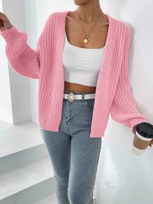 Chiquease 秋冬休闲纯色灯笼袖开衫