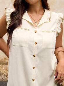 Elaquor Plus Size Women Vacation Casual Cap Sleeve Button Front Midi Dress