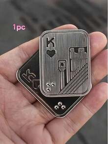终极烦躁伴侣 - 缓解压力的金属扑克推卡滑块，带有触觉硬币，是完美的男士 EDC 玩具、办公桌配件，也是送给男朋友、父亲和同事的贴心礼物 - 彩色 - 查看 9