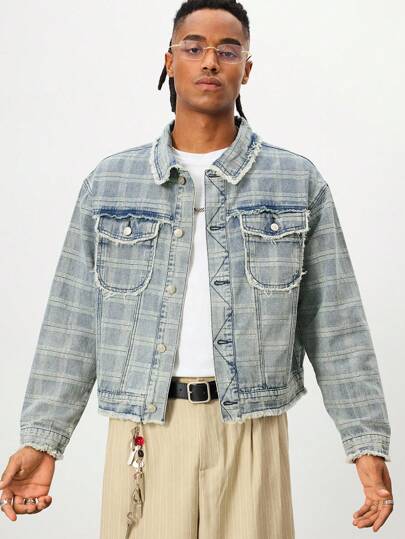 Street Life Camicia in denim casual da uomo con colletto