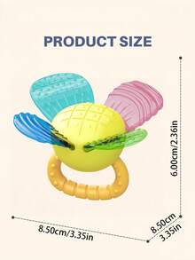 Zazumi 1 pieza Juguete de dentición con forma de flor de silicona para bebés recién nacidos, juguete de aprendizaje temprano y juego sensorial para el primer año de desarrollo con diseño de agarre fácil (estilo y accesorios aleatorios)