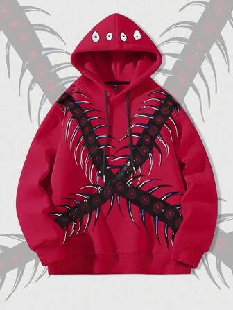 Street Life Unisex Hooded Sweatshirt With American Street Dark Graphic Print