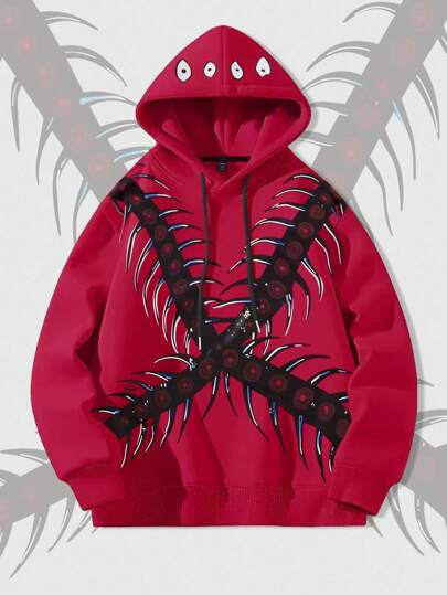 Street Life Unisex Hooded Sweatshirt With American Street Dark Graphic Print