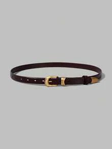 Ontre Fashionable Versatile Coffee Color Buckle Belt - Coffee - View 4