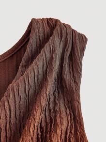 SHEIN MOD Gorgeous Court Peach V-Neck Dress With Pleated Details - Dreamy And Romantic, Perfect For Dates, Parties, Holidays, Tea Parties, And Birthdays