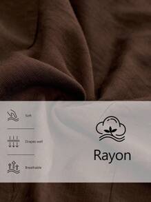 Aalyst Áo sơ mi vải lanh pha trộn màu trơn kiểu Pháp thanh lịch sang trọng, rộng rãi dành cho nữ, cổ áo sơ mi, vạt áo ẩn, xẻ tà bên hông, thắt chéo ngực, tay dài, phù hợp cho mùa xuân, thu và đông - màu nâu - Xem 6