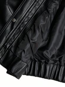 Aveloria Affinna Halloween Retro American Style Short Leather Jacket For Women, Loose Design Motorcycle Jacket With High-End Feel Fall Winter Cloth For Women