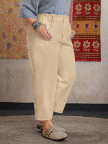 EMERY ROSE Plus Size Casual Solid Color Tapered Jeans