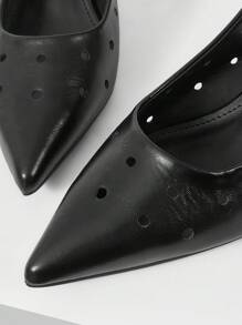 Mnmlis Zapatos de tacón alto con punta elegante para mujer - Negro - Ver 3