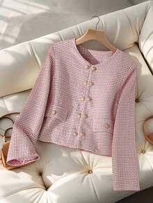 GlowEve Women's Colorblock Short Elegant & Fashionable Design Coat - Random Floral Pattern