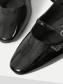 Maija Women's Casual Versatile Classic Mary Jane High Heel Pumps - Black - View 3