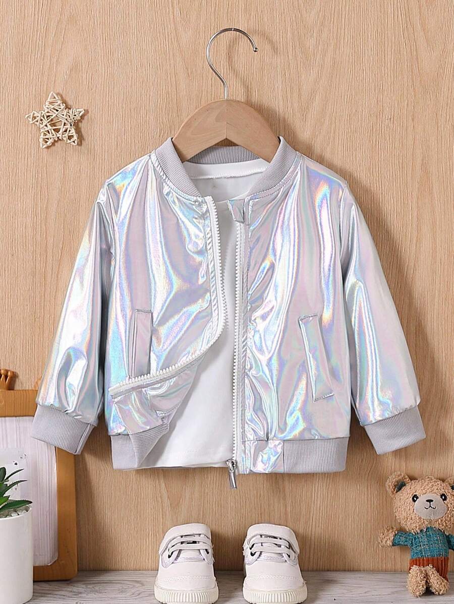 Chaqueta metálica de moda para bebé niño