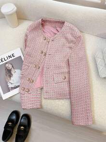 GlowEve Women's Colorblock Short Elegant & Fashionable Design Coat - Random Floral Pattern