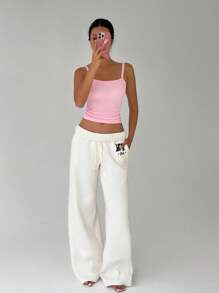 SHEIN MOOSTA Top Cami Acanalado Para Mujeres - Rosa - Ver 7