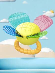 Zazumi 1 pieza Juguete de dentición con forma de flor de silicona para bebés recién nacidos, juguete de aprendizaje temprano y juego sensorial para el primer año de desarrollo con diseño de agarre fácil (estilo y accesorios aleatorios)