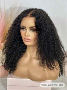 Jerry Curly Glueless Wig 4x4 Lace Closure Wigs Human Hair Per Cut Lace Human Hair Wigs For Women Wear And Go Glueless Wigs Natural Black Jerry Curly Wig Pre Plucked 180% Density - SNatural - View 3