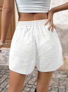 Brillora Summer Beach Solid Knot Waist Shorts