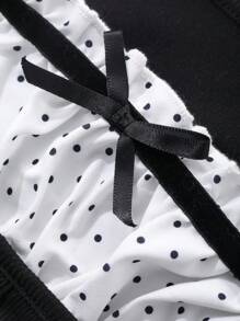 DAZY Women Contrast Color Bow Casual Short Sleeve T-Shirt Summer