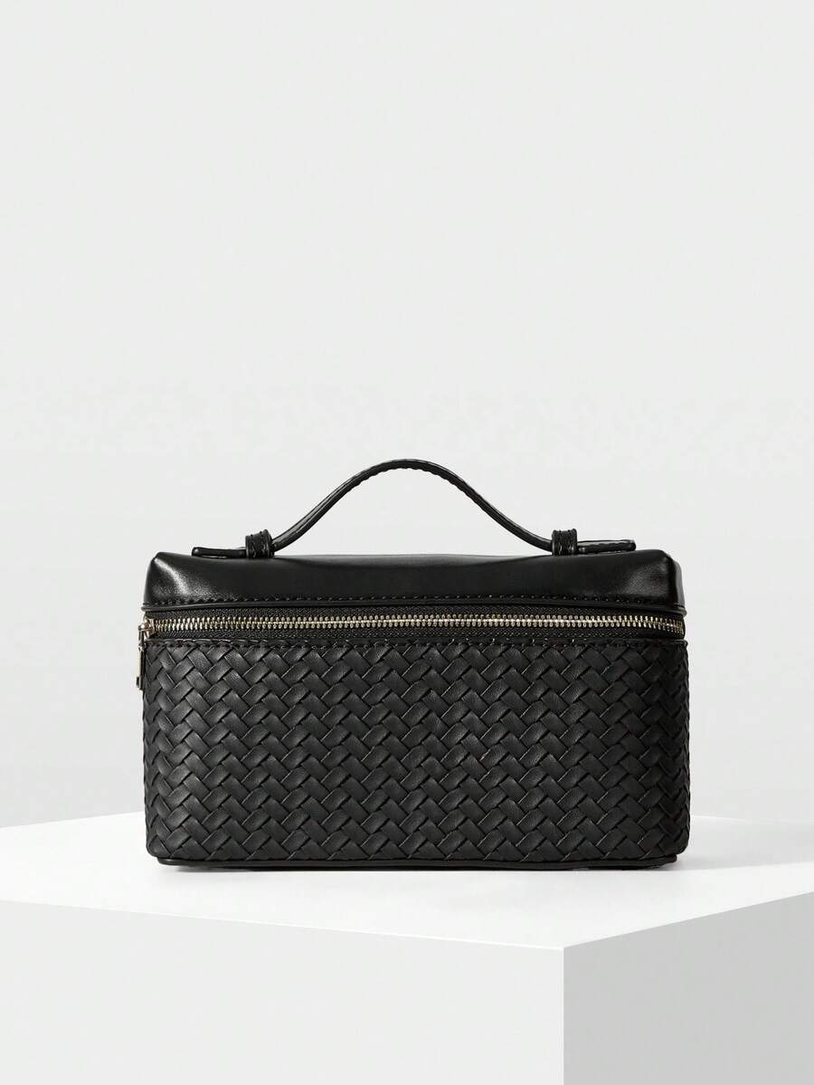 MOTF PREMIUM PU 皮革拉链手提包 - 黑色 - 查看 1