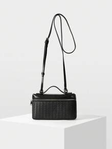 MOTF PREMIUM PU 皮革拉链手提包 - 黑色 - 查看 4