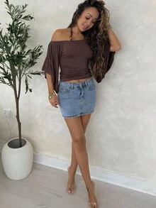 RebeccaVibe Women Denim Skirts - Light Wash - View 1