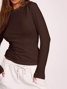 MUSERA Long Sleeve Crew Neck Top Casual Vacation Casual Capsule Wardrobe Everyday Airport Holiday Autumn Winter Christmas Elegant