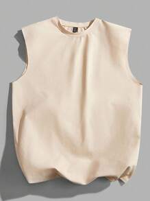 Manfinity Joysei Canotta oversize da uomo casual e ampia, con stampa slogan di boxe, colore cachi