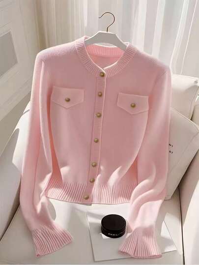 Franclia 新款高端优雅羊绒开衫，甜美青春，修身百搭，适合初秋女性