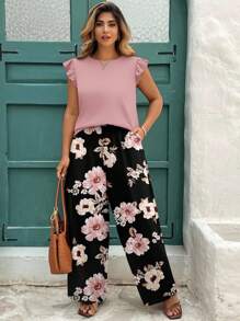 EMERY ROSE 花卉印花，复古花卉印花休闲简约大码两件套 - 彩色 - 查看 5