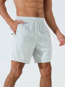 Gym Rark Light Grey Men's Sports Shorts With Pockets For Active Wear Running Shorts With Pockets Men Running Shorts Men Workout Shorts Sweat Pants - Light Grey - View 6