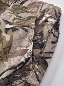 Tween Girl Camo Cargo Pants Tween Girl Denim Jeans, Fashion Personalized American Vintage Camouflage Cargo Loose Elastic Waist Casual Harem Pants, Unisex Relaxed Style Teen Girl Camo Sets Camo Pants Girl Camo Camo Multi-Pocket Street Style Cargo Pants Casual Fashion For School Everyday Holidays Outdoor Play And Vacation Wild West Brown Vacation Adventure Beige - Beige - View 4