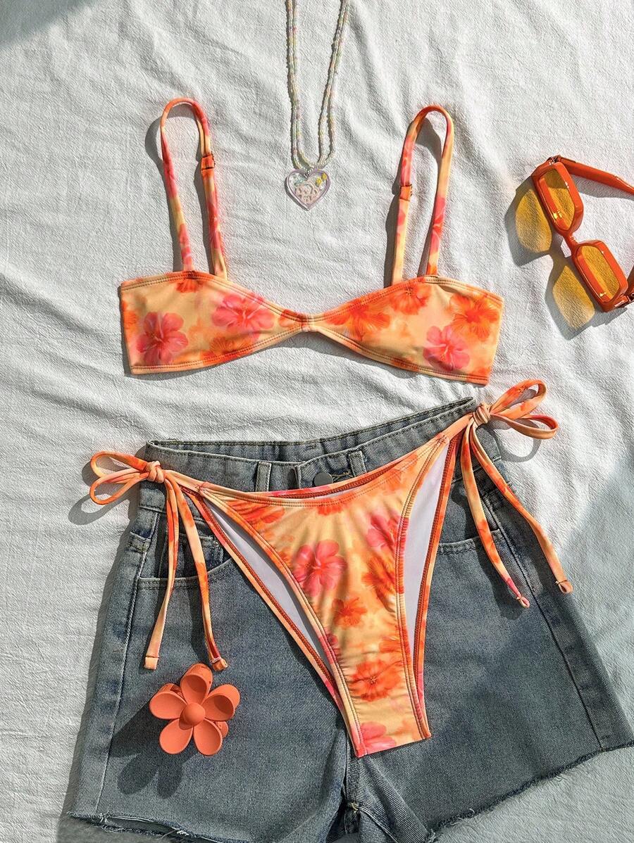 Swim Mod Women's Printed Swimsuit Set, Mini Cup Style - Multicolor - View 1