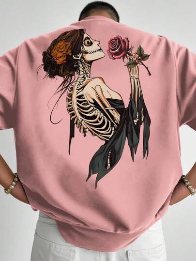 Manfinity EMRG Casual Loose Fit Daily Versatile Round Neck Short Sleeve T-Shirt For Plus Size Men