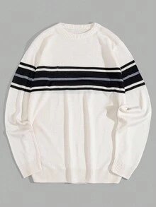 EURMUSE Men Rib Knit Crew Neck FW Fashion Regular Sweater - Multicolor - View 1