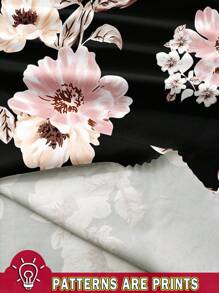 EMERY ROSE 2 件加大码套装：粉色露肩上衣 T 恤和花卉印花裤，适合春夏季，度假装女士度假装女士夏季套装，2 件夏季服装 - 彩色 - 查看 2