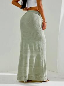 SHEIN PETITE 优雅钩针裙，适合度假穿着，春夏秋冬搭配 - 綠色 - 查看 2