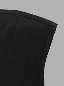 Sweetra Vestido negro sin tirantes para mujer, minivestido corto