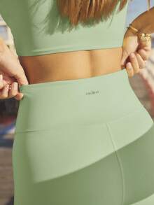 Aralina Leisurewear Summer Yellow Ruche Front Bike Short Ruffle Top Two Pieces Set - Mint Green - View 4