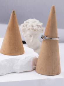 3pcs Cone Design Ring Storage Rack, Gift For Valentine's Day Valentine's Day, Valentines Wedding, Birthday - Beige - View 2