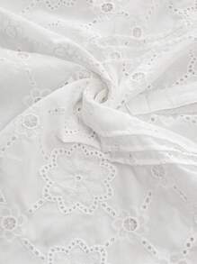 Rosumi Plus Size Women 3/4 Sleeve Embroidered Patchwork White Shirt,Early Spring And Summer Outfits For Women - White - View 7