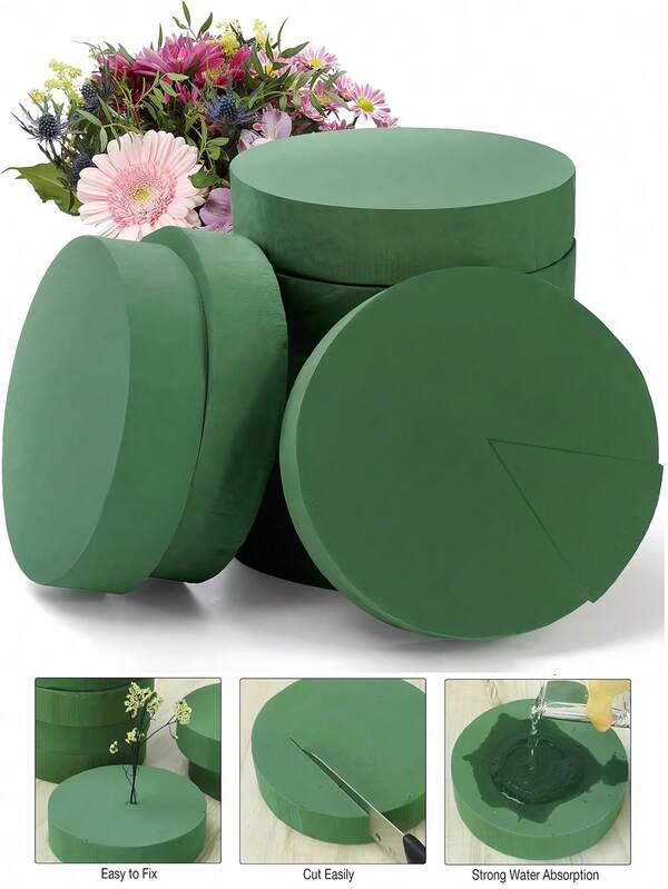 1/3/6 piezas Bloques de espuma floral de múltiples tamaños, espuma de flores frescas y artificiales, espuma verde húmeda y seca para arreglos florales frescos y artificiales, manualidades DIY, decoración de bodas, proyectos de jardinería, decoración central de mesa.