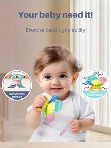 Zazumi 1 pieza Juguete de dentición con forma de flor de silicona para bebés recién nacidos, juguete de aprendizaje temprano y juego sensorial para el primer año de desarrollo con diseño de agarre fácil (estilo y accesorios aleatorios)