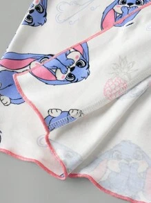 SHEIN Tween-Mädchen Lässiges Lounge-Set mit kurzärmligem Oberteil und Hose für jeden Tag - Babypink - Übersicht 5